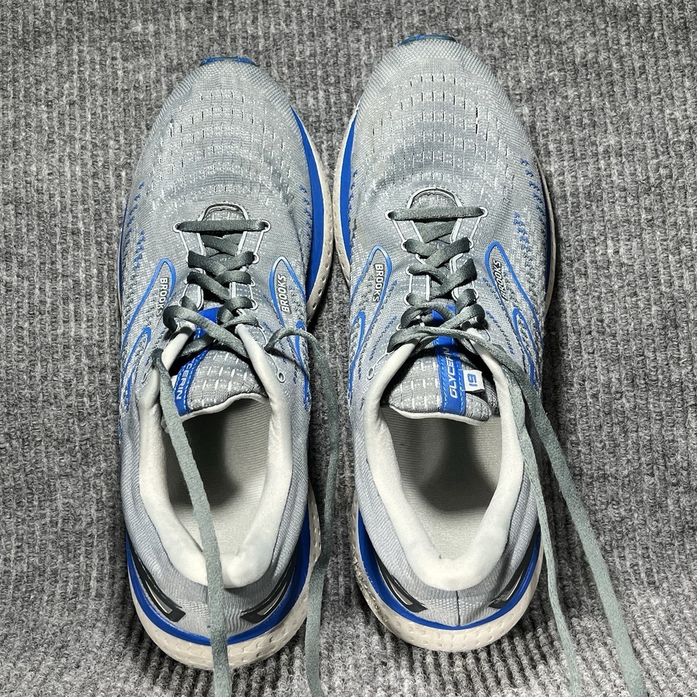 Brooks Glycerin 19 Men's Size 13 Quarry Grey Zap Blue Running Shoes 1103561D095 - Picture 15 of 16